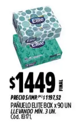 Supermercados Yaguar Elite pañuelo box oferta