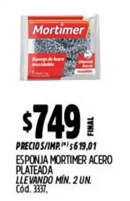 Supermercados Yaguar Mortimer esponja acero plateada oferta