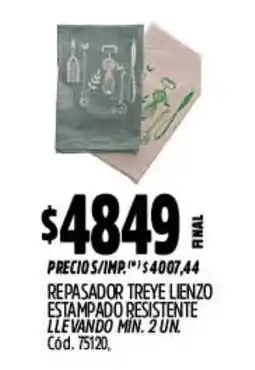 Supermercados Yaguar Repasador treye lienzo estampado resistente oferta