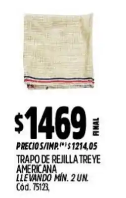 Supermercados Yaguar Trapo de rejilla treye americana oferta
