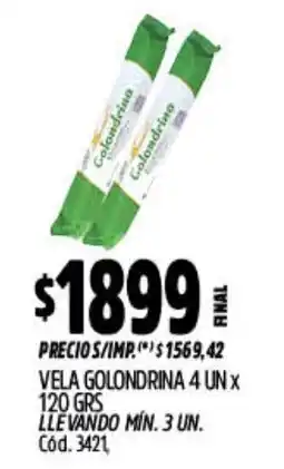 Supermercados Yaguar Vela golondrina oferta