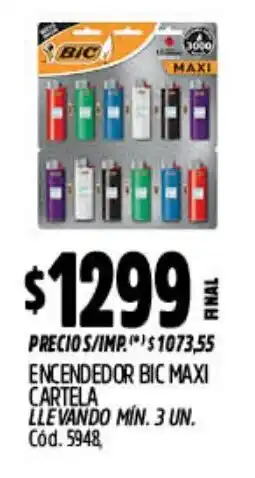 Supermercados Yaguar Bic encendedor maxi cartela oferta