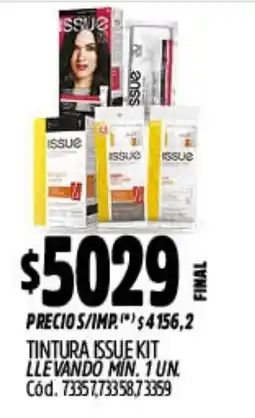 Supermercados Yaguar Issue tintura kit oferta
