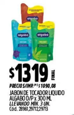 Supermercados Yaguar Algabo jabon de tocador liquido d/p oferta