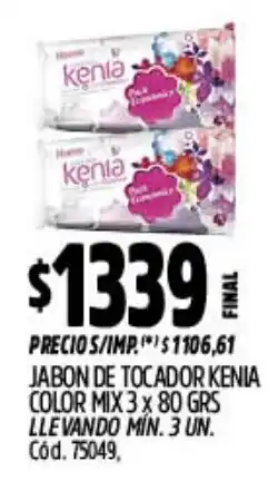 Supermercados Yaguar Kenia jabon de tocador color mix oferta