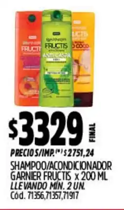 Supermercados Yaguar Garnier fructis shampoo/acondicionador oferta