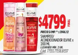 Supermercados Yaguar Elvive shampoo/ acondicionador oferta
