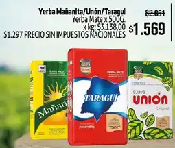Makro Mañanita/unón/taragui yerba mate oferta