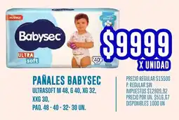 Supermercados Vea Babysec pañales ultrasoft oferta