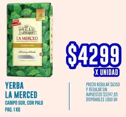Supermercados Vea Yerba la merced campo sur, con palo paq. oferta