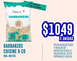 Supermercados Vea Cuisine & Co garbanzos bsa. oferta