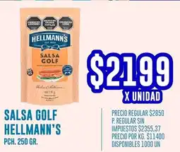 Supermercados Vea Hellmann's salsa golf pch. oferta