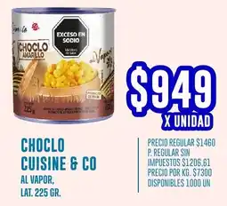 Supermercados Vea Cuisine & co choclo al vapor, lat. oferta