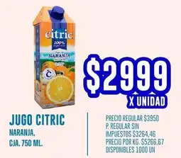 Supermercados Vea Citric jugo naranja, cja. oferta