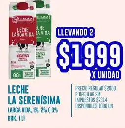 Supermercados Vea La serenísima leche larga vida, 1%, 2% 0 3% brk. oferta