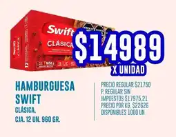 Supermercados Vea Swift hamburguesa clásica, cja. oferta