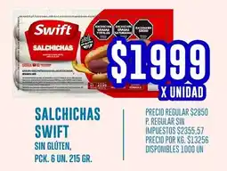 Supermercados Vea Swift salchichas sin glúten, pck. oferta