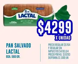 Supermercados Vea Lactal pan salvado bsa. oferta