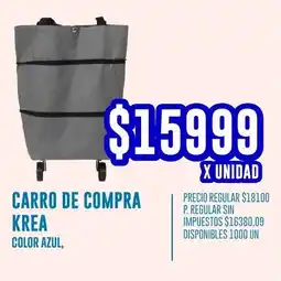 Supermercados Vea Krea color azul, carro de compra oferta