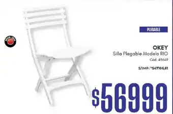 Okey silla plegable modelo rio