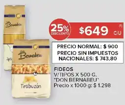 Carrefour Market Don bernabeu fideos v/tipos oferta