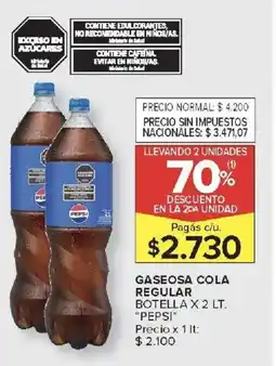 Carrefour Market Pepsi cola gaseosa regular botella oferta
