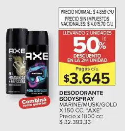 Carrefour Market Axe desodorante bodyspray marine/musk/gold oferta