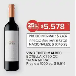 Carrefour Market Alma mora vino tinto malbec botella oferta