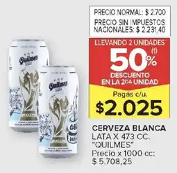 Carrefour Market Quilmes cerveza blanca lata oferta