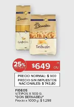 Carrefour Market Don bernabeu fideos v/tipos oferta