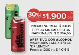 Carrefour Market Dr lemon aperitivo con alcohol v/sabores lata oferta