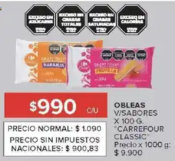 Carrefour Market Carrefour classic obleas v/sabores oferta