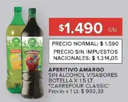 Carrefour Market Carrefour classic aperitivo amargo sin alcohol v/sabores botella oferta