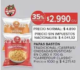 Carrefour Market Carrefour classic papas bastón tradicional/caseras/ ondeadas/rusticas/ en cubo oferta