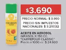 Carrefour Market Carrefour classic aceite en aerosol girasol oferta