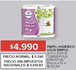Carrefour Market Carrefour essential papel higiénico hoja simple oferta