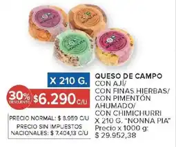 Carrefour Market Nonna pia queso de campo con ají con finas hierbas/con pimentón oferta