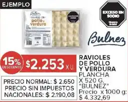Carrefour Market Bulnez ravioles de pollo y verdura plancha oferta