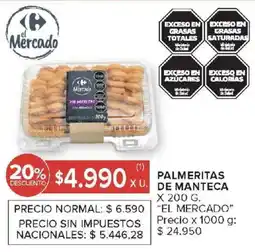 Carrefour Market El mercado palmeritas de manteca oferta