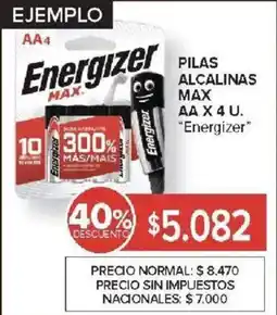Carrefour Market Energizer pilas alcalinas max AA oferta