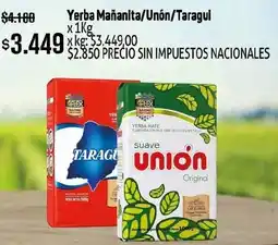 Makro Mañanita/unón/taragui yerba oferta