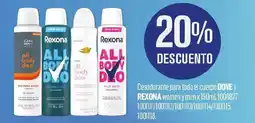 Makro Dove y rexona desodorante para todo el cuerpo women y men oferta