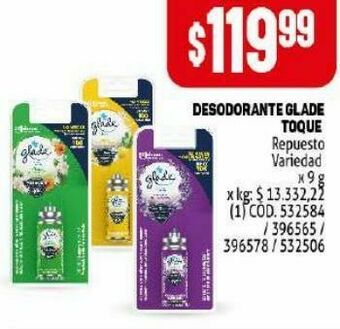 Makro Desodorante glade toque oferta