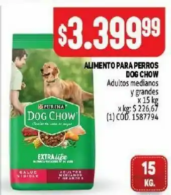 Makro Alimento balanceado para perros dog chow 15kg oferta