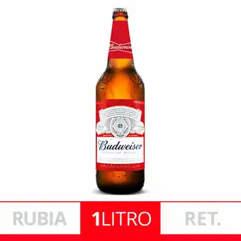 Walmart Cerveza Rubia Retornable Budweiser 1lt oferta