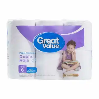 Walmart Papel Higienico Equate Doble Hoja 6 Un 30 Mt oferta