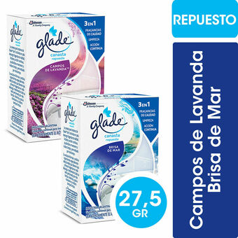 Walmart Canasta Sólida Para Inodoro Glade Lavanda O Brisa De Mar Aparato + Repuesto 2x27.5gr oferta