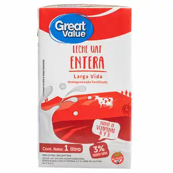 Walmart Leche Entera Great Value Larga Vida 1lt oferta
