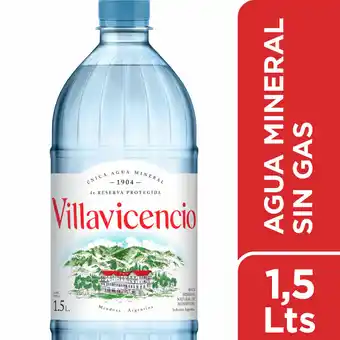 Walmart Agua Mineral Sin Gas Villavicencio 1,5 Lt oferta