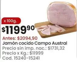 Coto Campo austral jamón cocido oferta